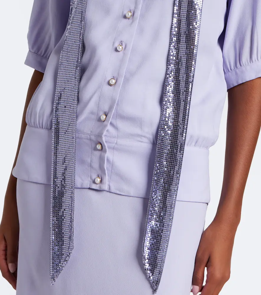 Rabanne Chainmail crêpe blouse | Thumbnail 3 Rabanne Chainmail crêpe blouse | Thumbnail 3