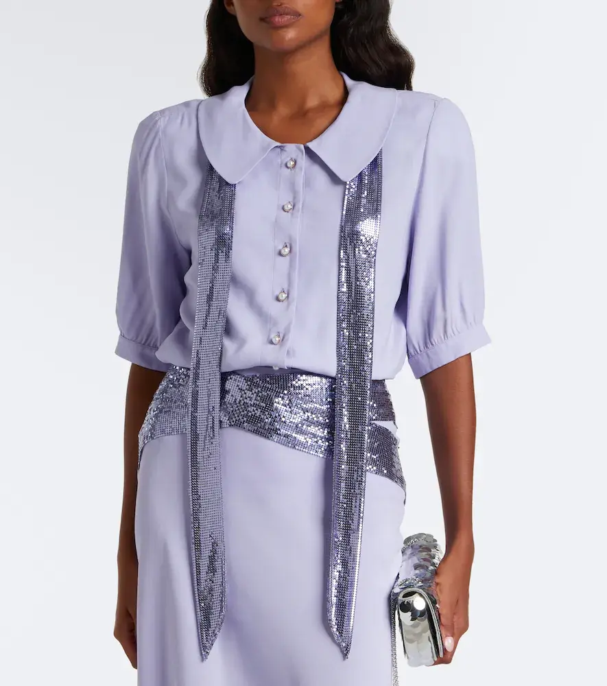 Rabanne Chainmail crêpe blouse | Thumbnail 6 Rabanne Chainmail crêpe blouse | Thumbnail 6