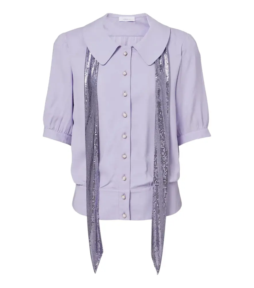 Chainmail crêpe blouse