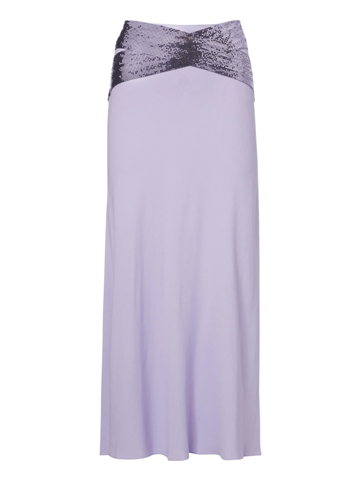 Chainmail crêpe midi skirt