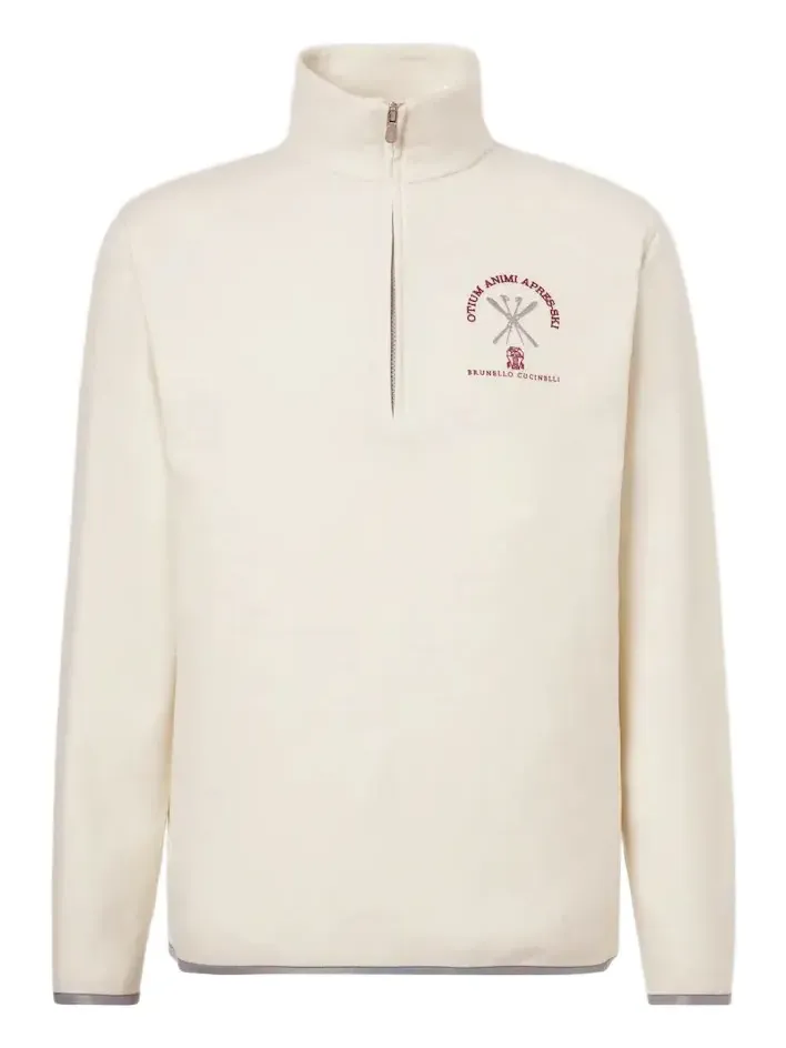 Cashmere and cotton-blend half-zip sweatshirt Cashmere and cotton-blend half-zip sweatshirt
