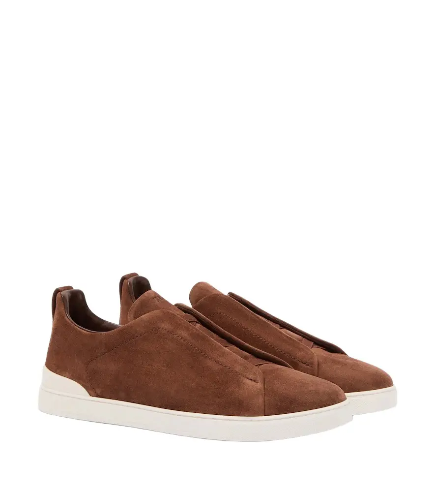 Zegna Triple Stitch suede slip-on sneakers