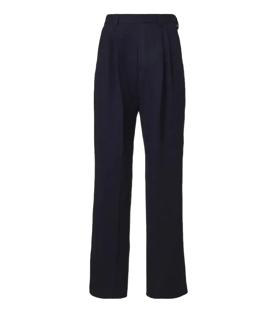 Dries Van Noten Pleated wool straight pants