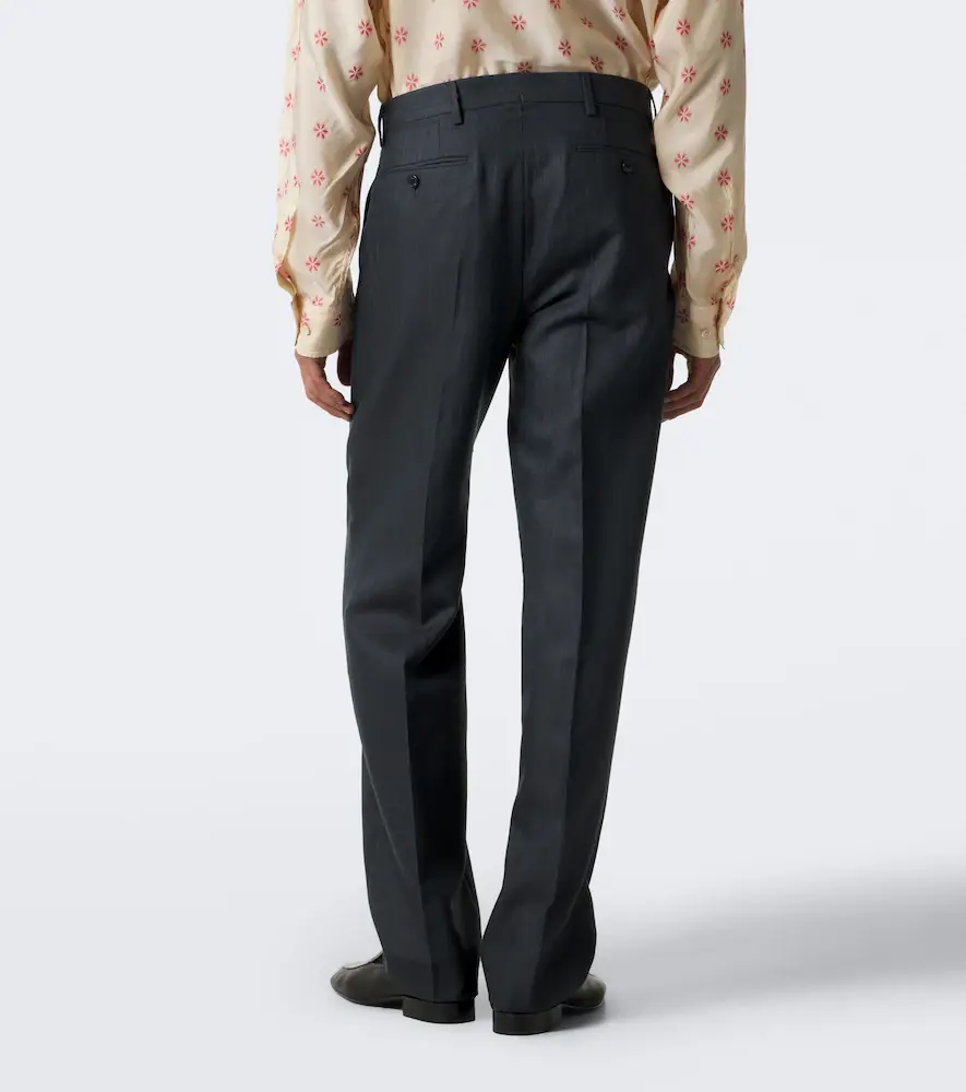 Dries Van Noten Herringbone wool straight pants | Thumbnail 2