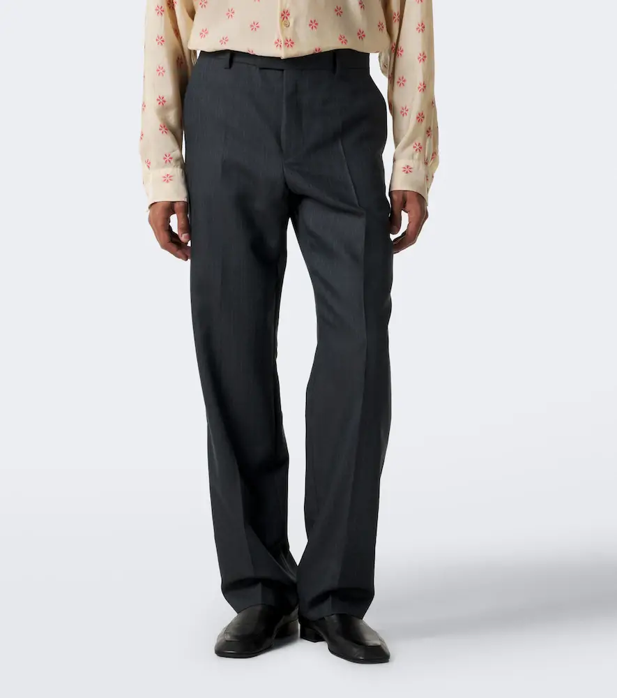 Dries Van Noten Herringbone wool straight pants | Thumbnail 3