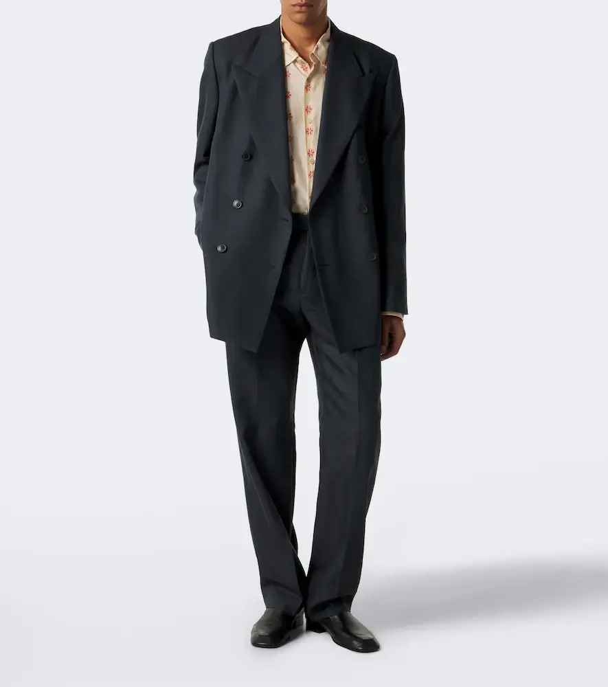 Dries Van Noten Herringbone wool straight pants | Thumbnail 4