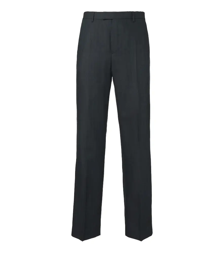 Dries Van Noten Herringbone wool straight pants