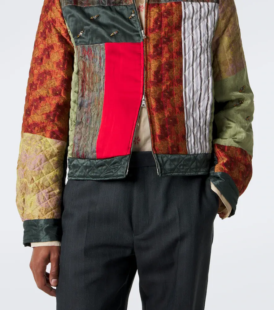 Dries Van Noten Embellished patchwork blouson jacket | Thumbnail 2 Dries Van Noten Embellished patchwork blouson jacket | Thumbnail 2