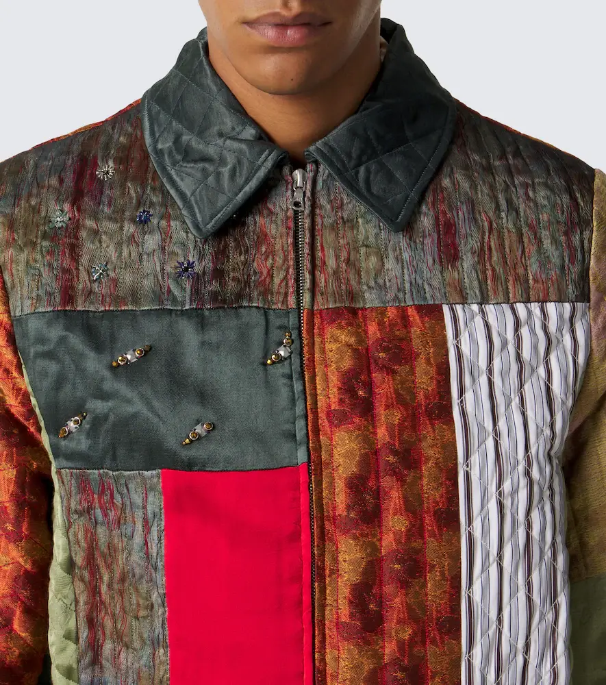 Dries Van Noten Embellished patchwork blouson jacket | Thumbnail 3 Dries Van Noten Embellished patchwork blouson jacket | Thumbnail 3