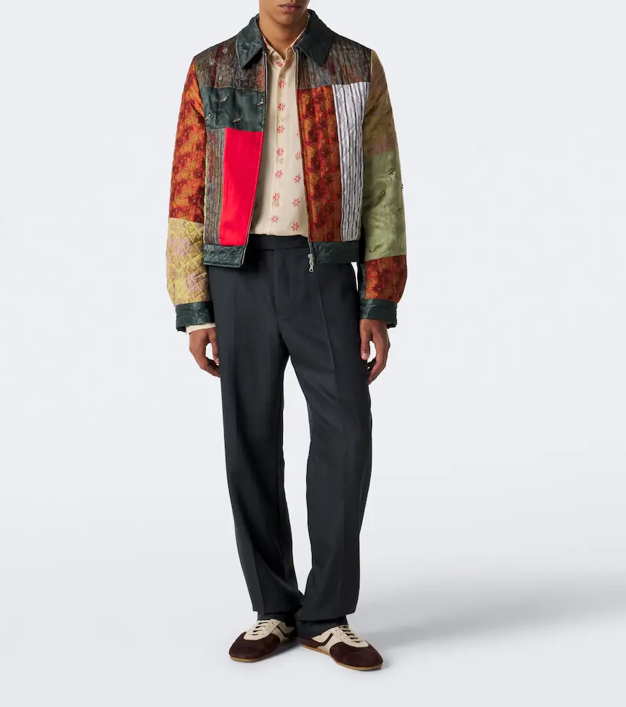 Dries Van Noten Embellished patchwork blouson jacket | Thumbnail 4 Dries Van Noten Embellished patchwork blouson jacket | Thumbnail 4