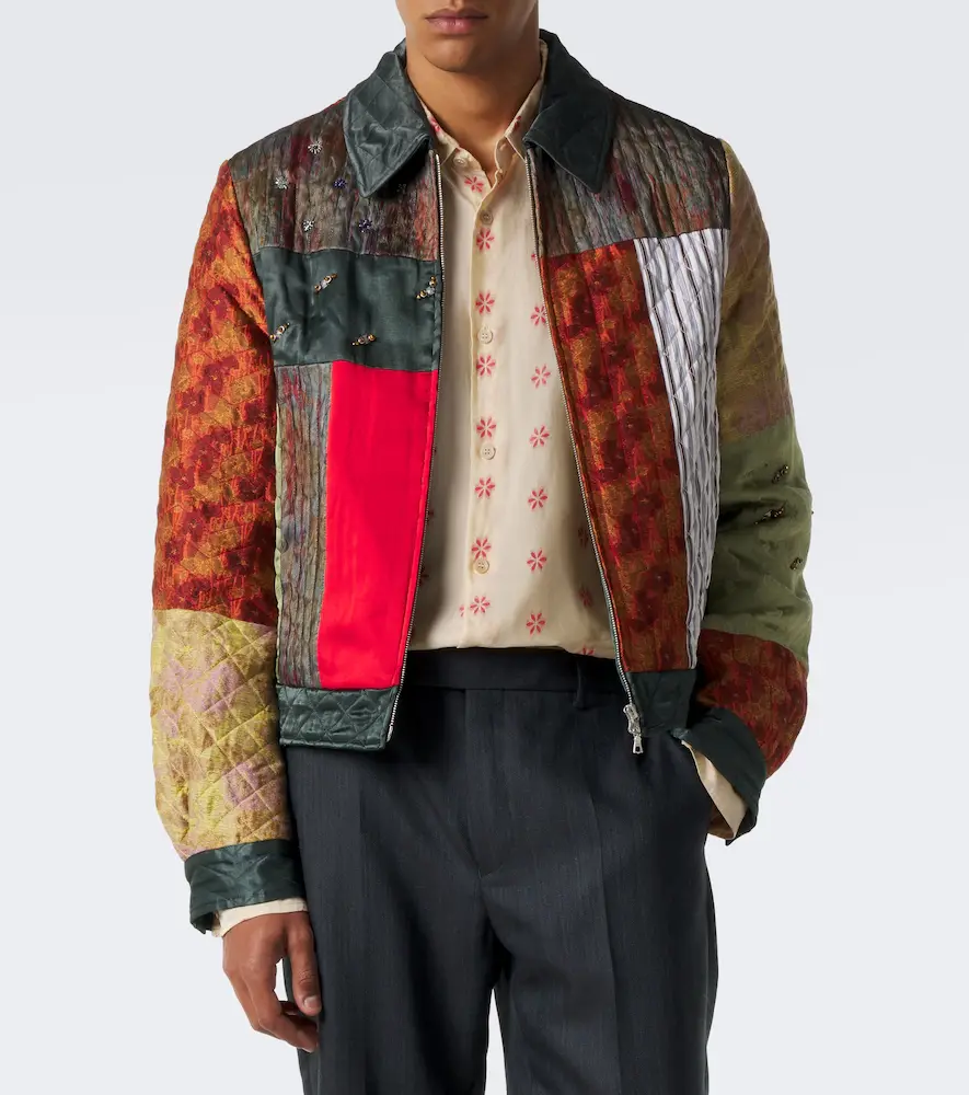 Dries Van Noten Embellished patchwork blouson jacket | Thumbnail 6 Dries Van Noten Embellished patchwork blouson jacket | Thumbnail 6