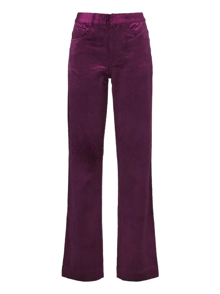 Ava cotton-blend corduroy straight pants