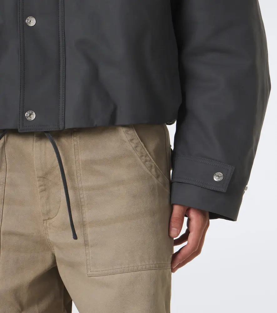 Acne Studios Leather-trimmed cropped cotton satin jacket | Thumbnail 3 Acne Studios Leather-trimmed cropped cotton satin jacket | Thumbnail 3
