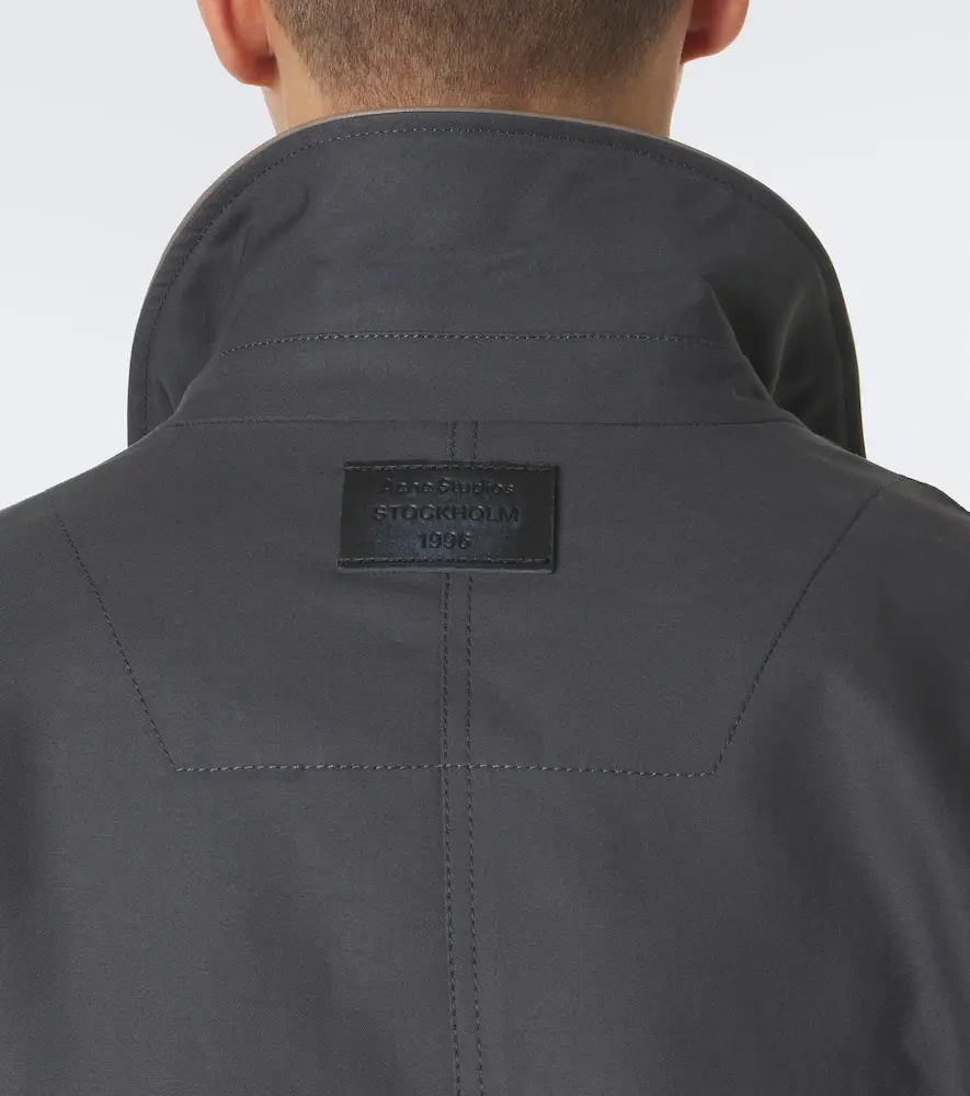 Acne Studios Leather-trimmed cropped cotton satin jacket | Thumbnail 5 Acne Studios Leather-trimmed cropped cotton satin jacket | Thumbnail 5
