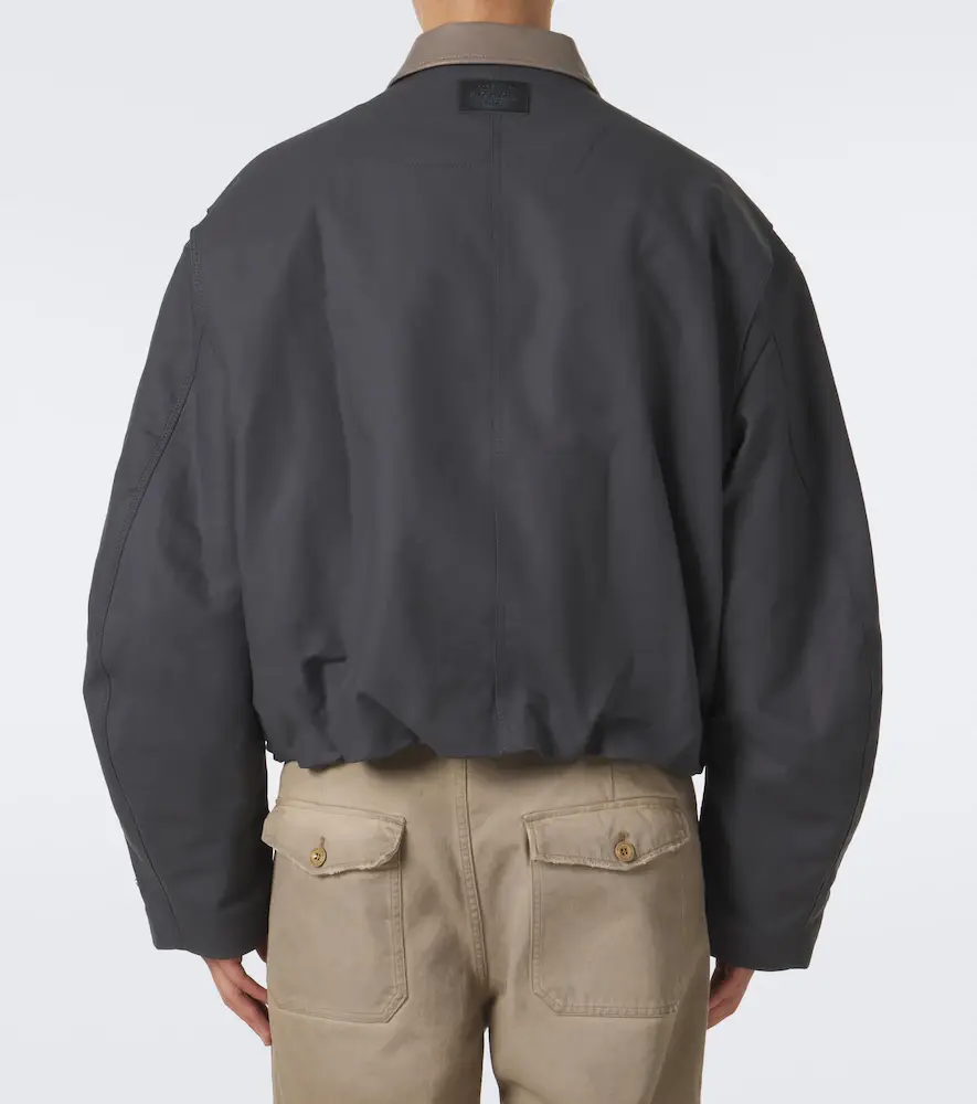 Acne Studios Leather-trimmed cropped cotton satin jacket | Thumbnail 8 Acne Studios Leather-trimmed cropped cotton satin jacket | Thumbnail 8