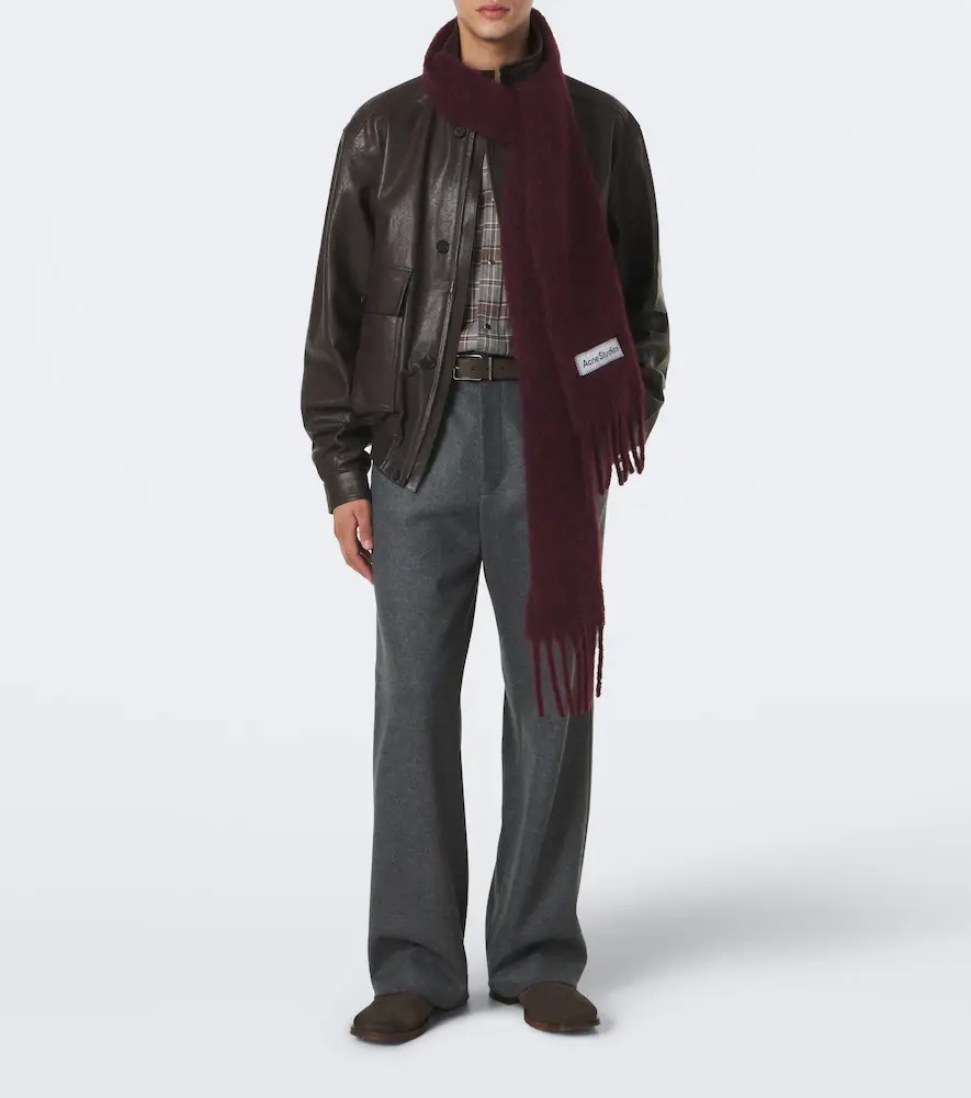Acne Studios Alpaca, wool, and mohair-blend scarf | Thumbnail 4