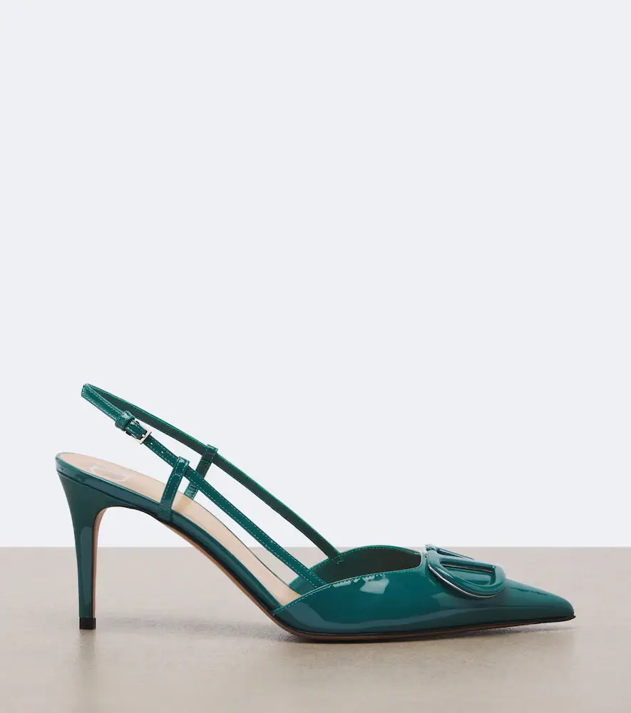 Valentino Garavani VLogo patent leather slingback pumps | Thumbnail 2