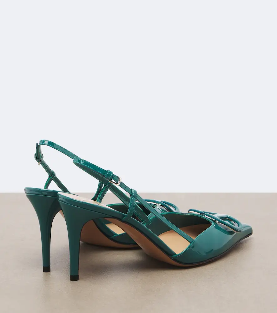 Valentino Garavani VLogo patent leather slingback pumps | Thumbnail 3
