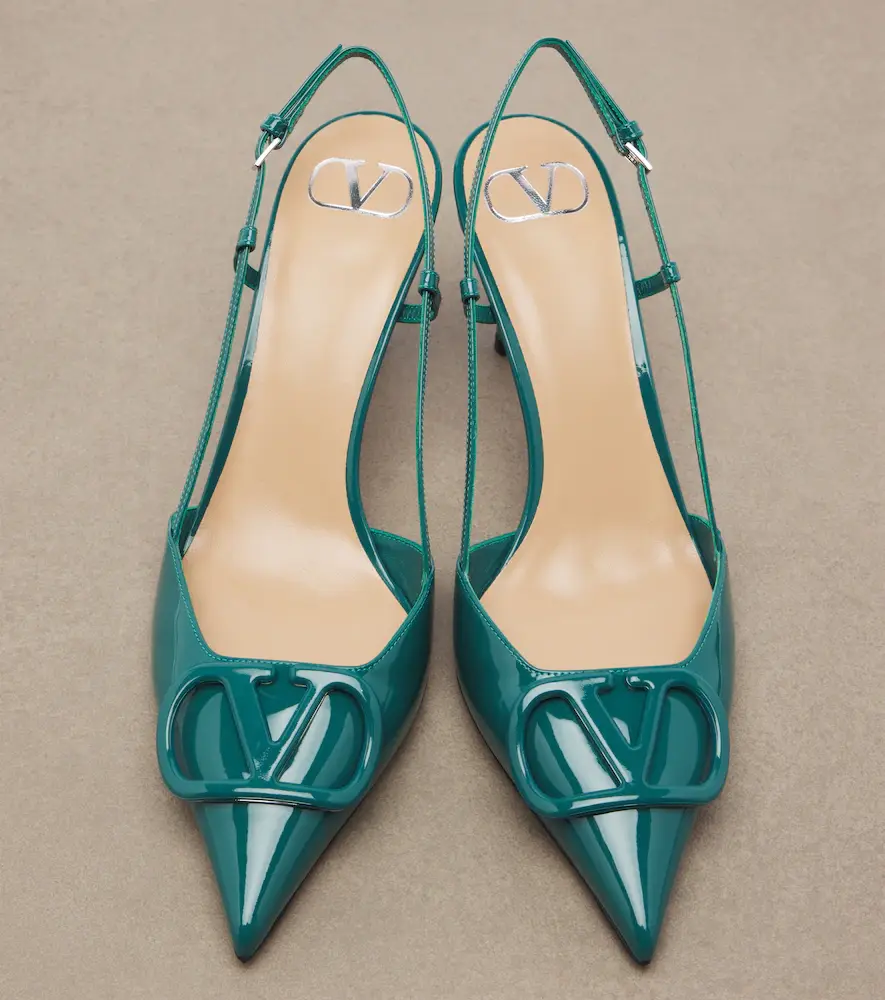 Valentino Garavani VLogo patent leather slingback pumps | Thumbnail 4