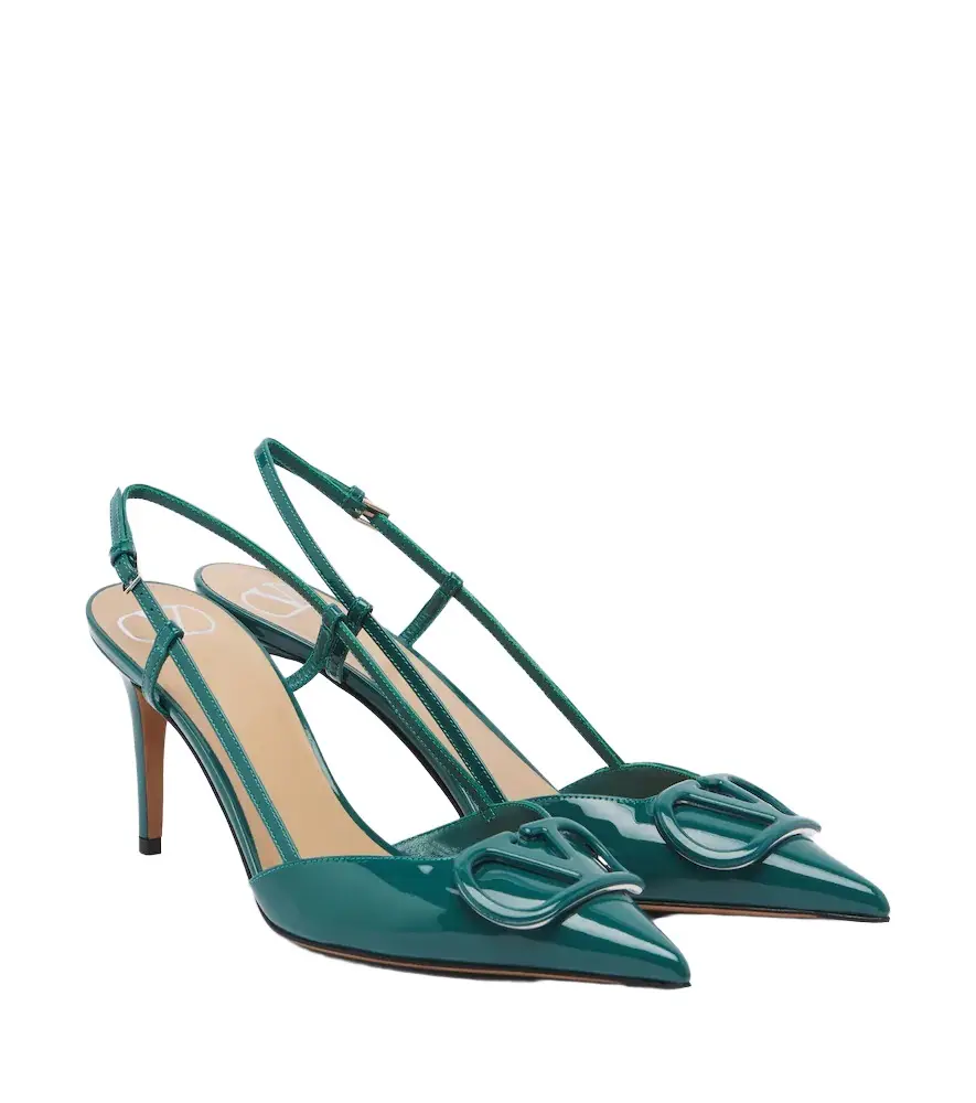 Valentino Garavani VLogo patent leather slingback pumps