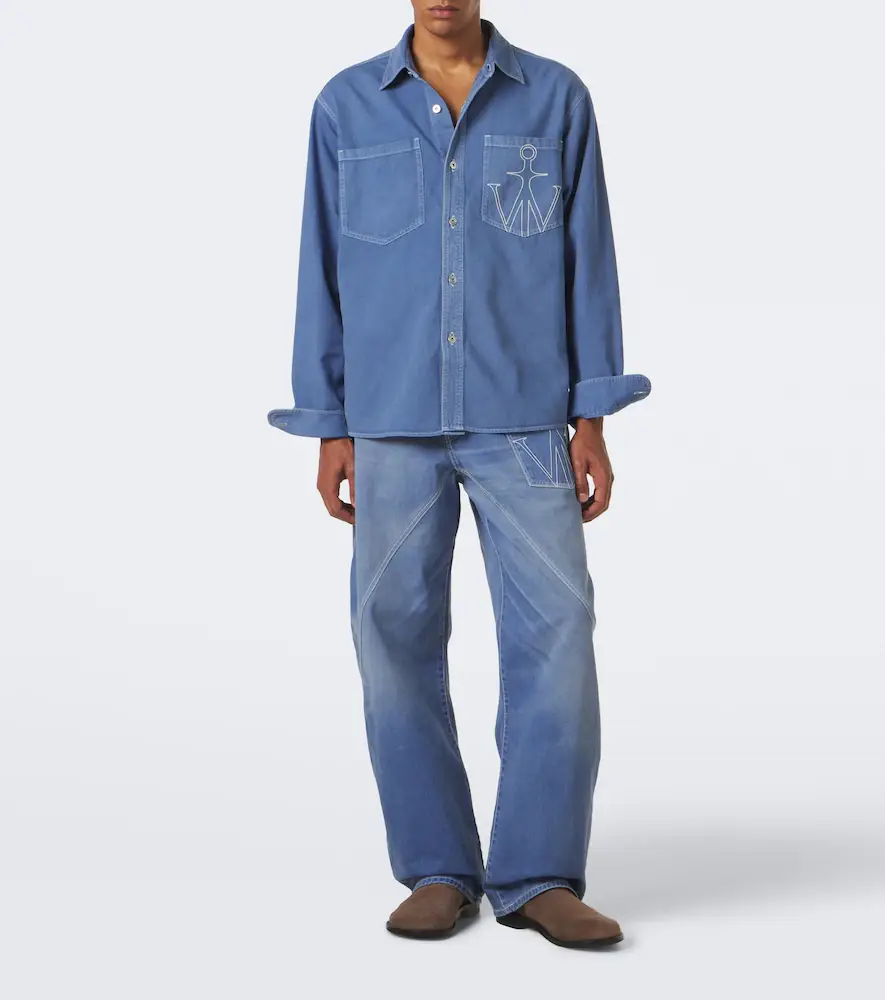 JW Anderson Embroidered oversized cotton twill shirt | Thumbnail 4 JW Anderson Embroidered oversized cotton twill shirt | Thumbnail 4