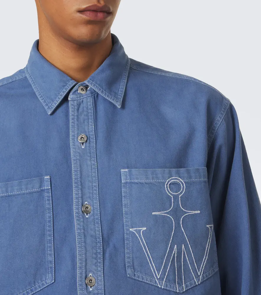 JW Anderson Embroidered oversized cotton twill shirt | Thumbnail 7 JW Anderson Embroidered oversized cotton twill shirt | Thumbnail 7