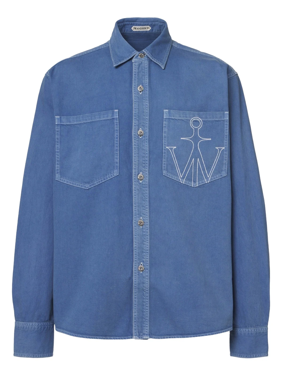 Embroidered oversized cotton twill shirt Embroidered oversized cotton twill shirt