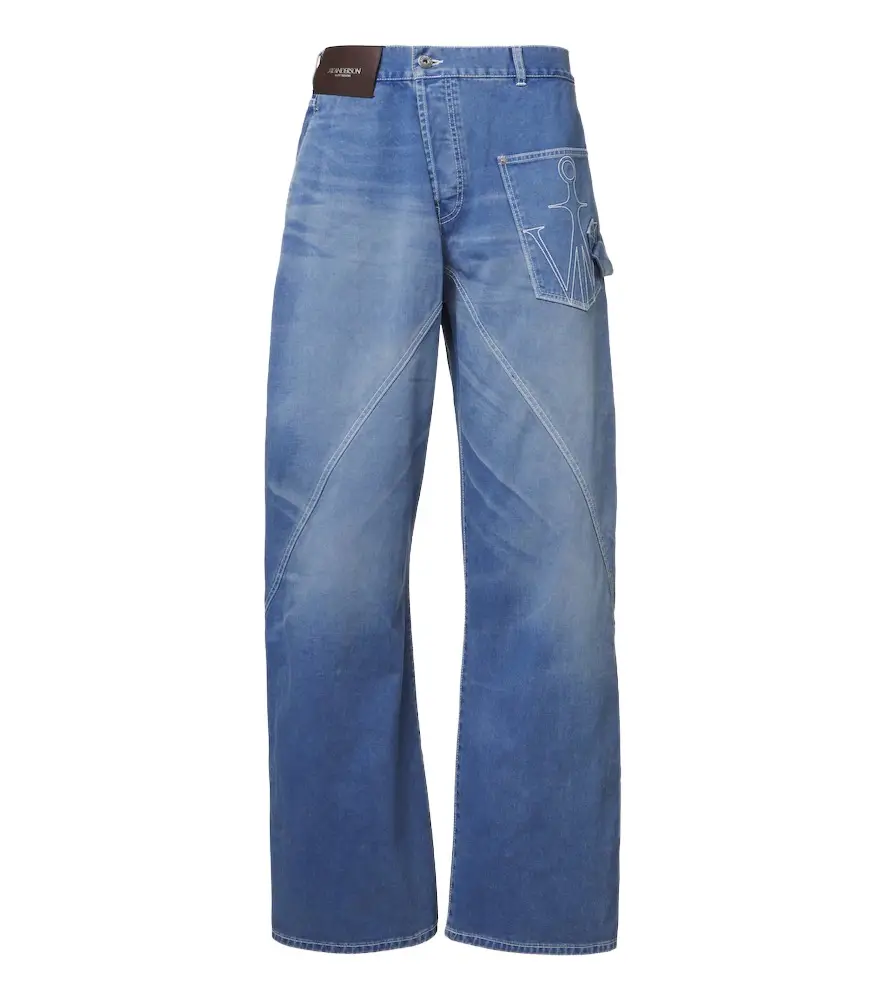 JW Anderson Twisted embroidered straight jeans