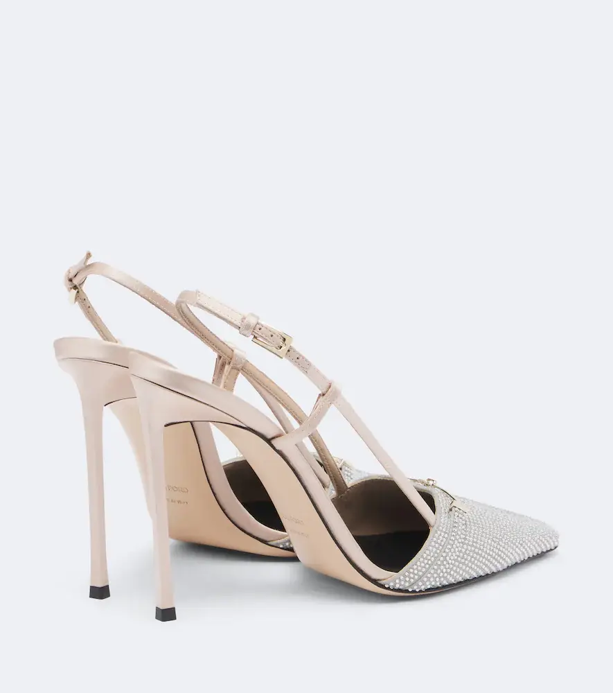Tom Ford Arc embellished satin slingback pumps | Thumbnail 4 Tom Ford Arc embellished satin slingback pumps | Thumbnail 4