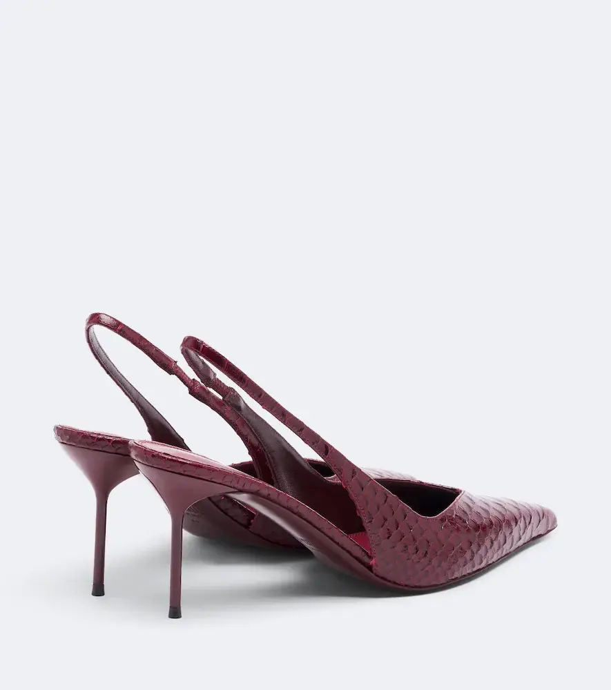 Paris Texas Lidia snake-effect leather slingback pumps | Thumbnail 3 Paris Texas Lidia snake-effect leather slingback pumps | Thumbnail 3