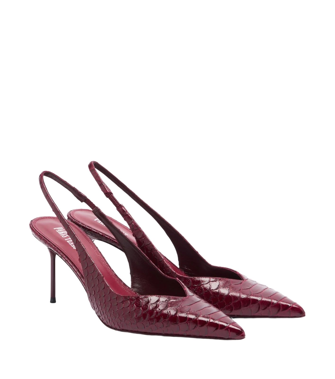 Paris Texas Lidia snake-effect leather slingback pumps