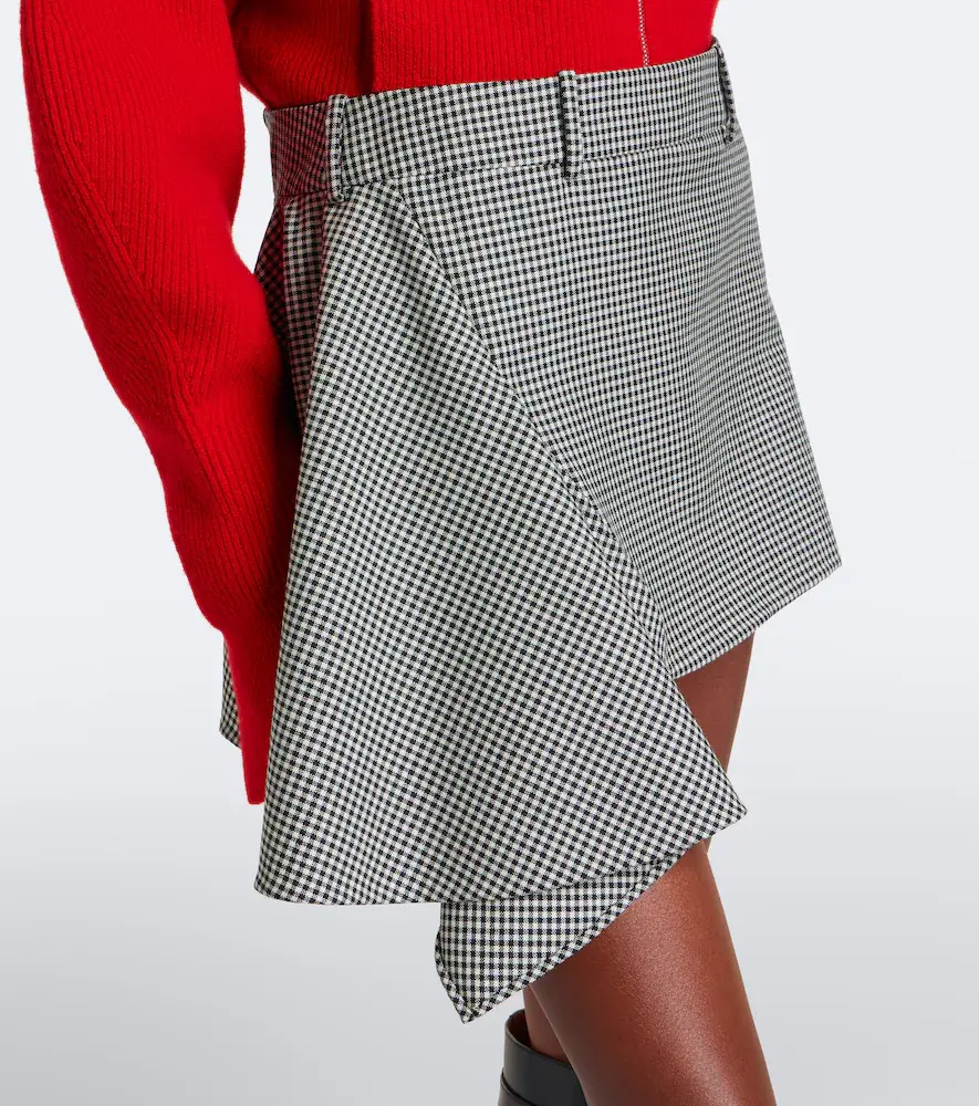 Givenchy Checked draped wool and mohair miniskirt | Thumbnail 4 Givenchy Checked draped wool and mohair miniskirt | Thumbnail 4