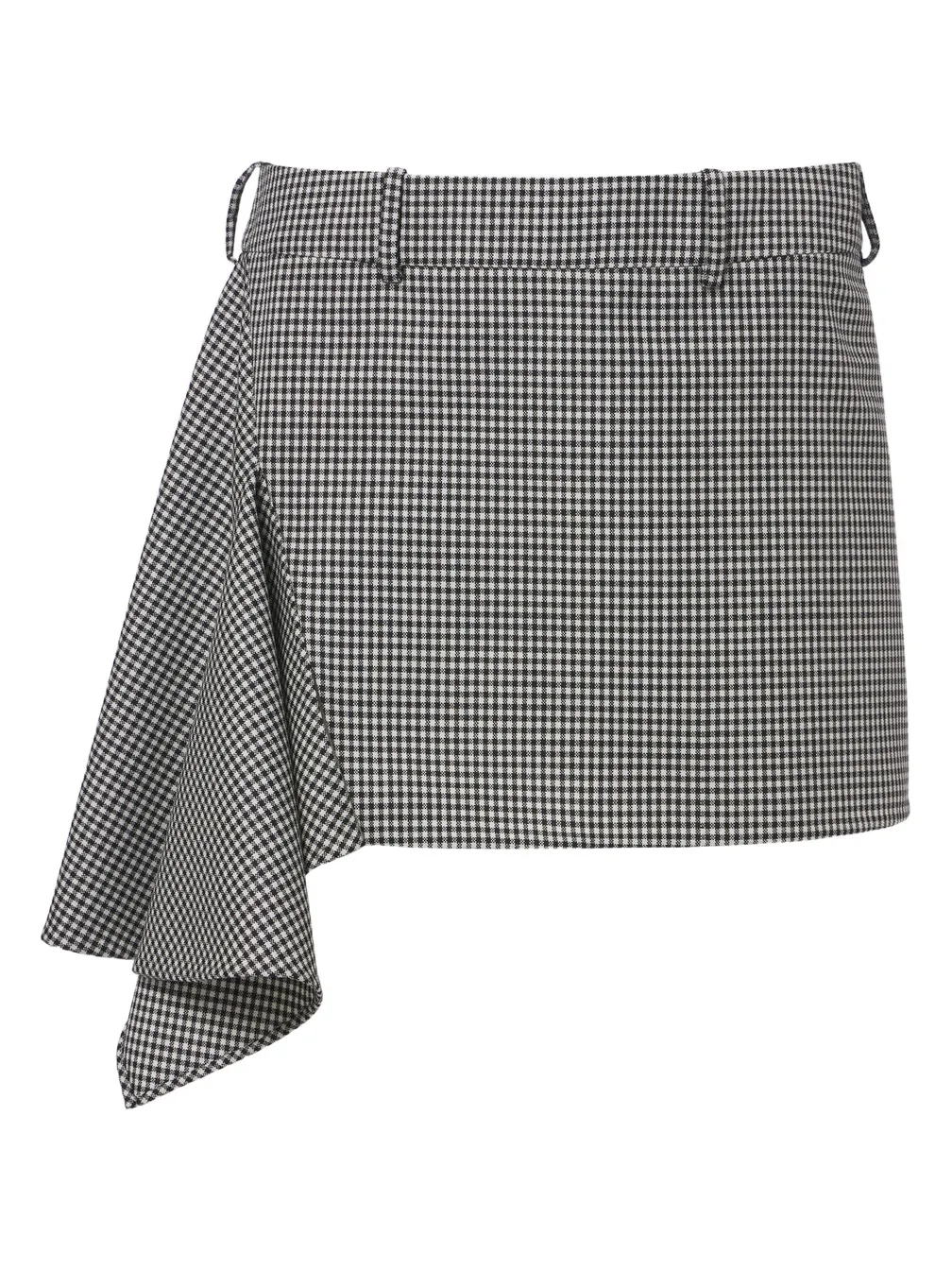 Givenchy Checked draped wool and mohair miniskirt