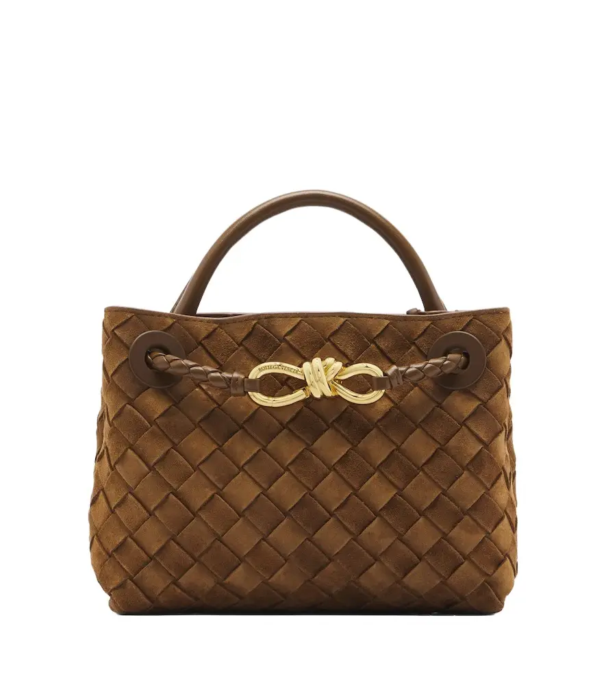 Andiamo Mini suede top-handle bag