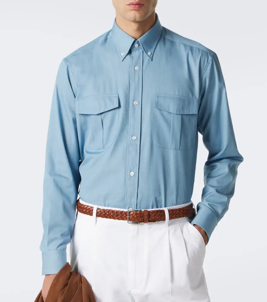 Charvet Cotton chambray shirt | Thumbnail 2 Charvet Cotton chambray shirt | Thumbnail 2