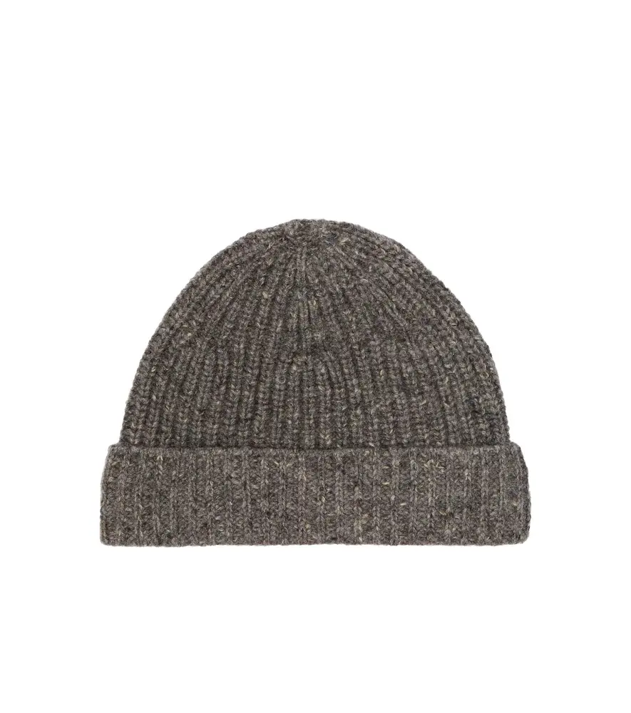 Ribbed-knit cashmere beanie