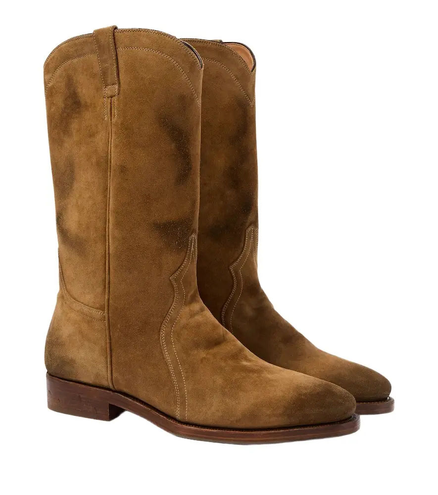 Jil Sander Distressed suede ankle boots