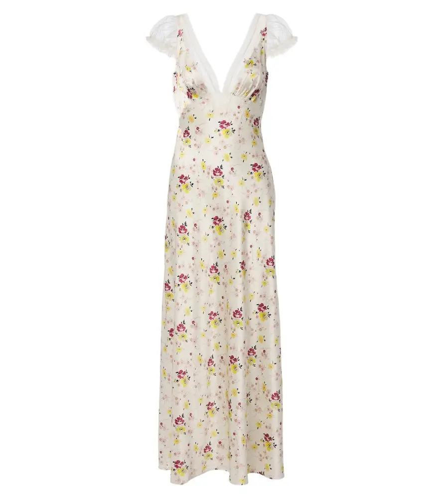 DÔEN Dôen Corelia lace-trimmed silk satin maxi dress