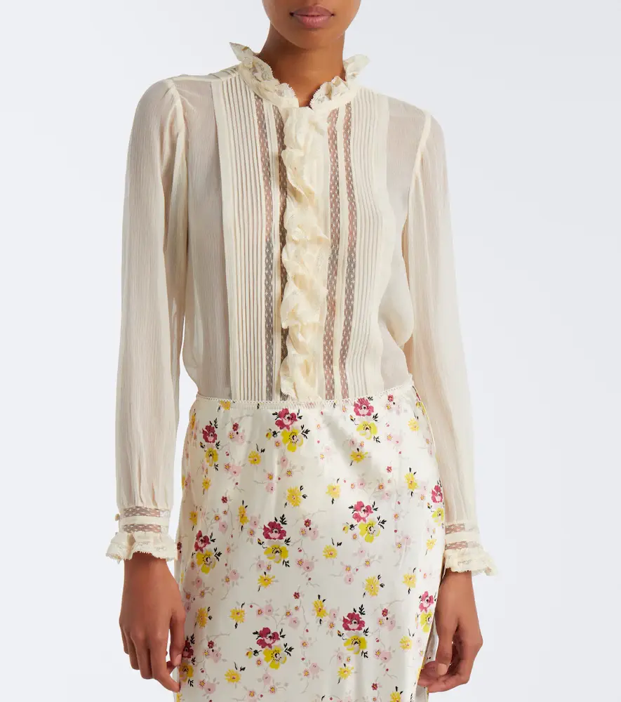 DÔEN Dôen Magdeline ruffled silk chiffon blouse | Thumbnail 4 DÔEN Dôen Magdeline ruffled silk chiffon blouse | Thumbnail 4