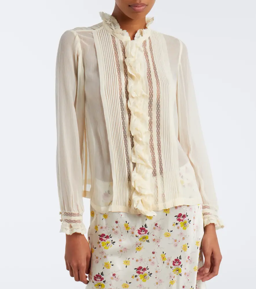 DÔEN Dôen Magdeline ruffled silk chiffon blouse | Thumbnail 5 DÔEN Dôen Magdeline ruffled silk chiffon blouse | Thumbnail 5