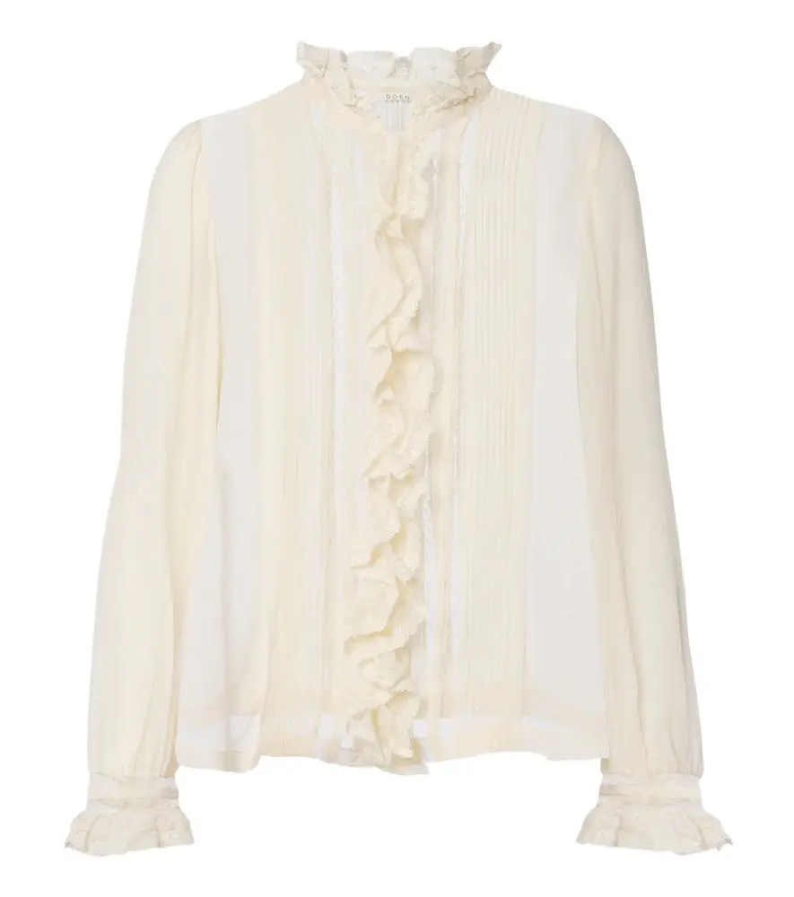Dôen Magdeline ruffled silk chiffon blouse Dôen Magdeline ruffled silk chiffon blouse
