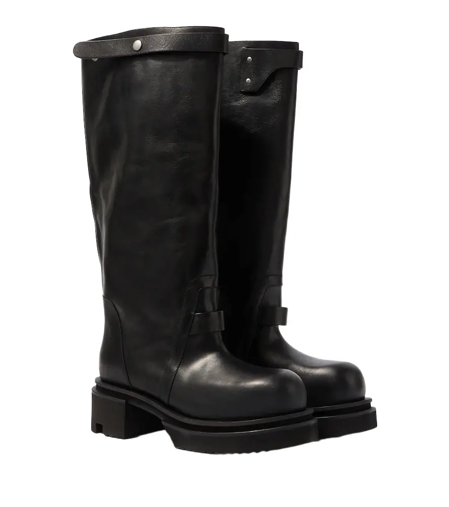 Rick Owens Naska leather knee-high boots