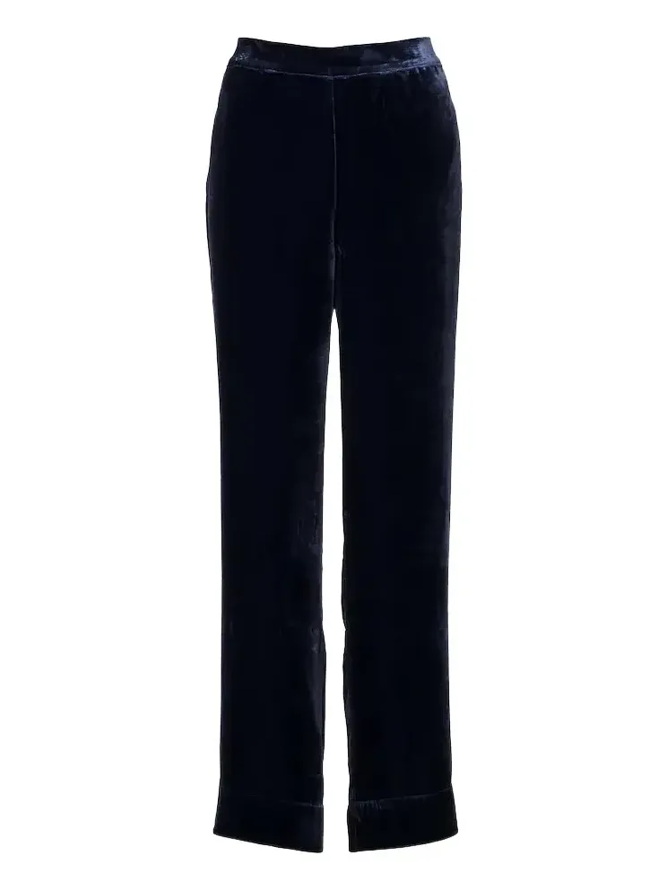 London velvet wide-leg pants