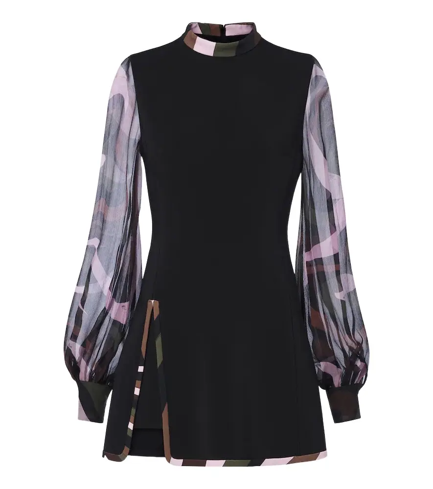 PUCCI Iride cady and creponne minidress