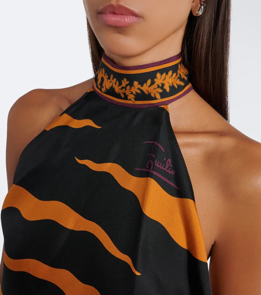 PUCCI Fiamme silk twill halterneck top | Thumbnail 4