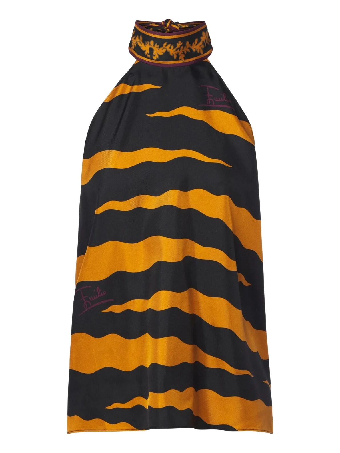 Fiamme silk twill halterneck top Fiamme silk twill halterneck top