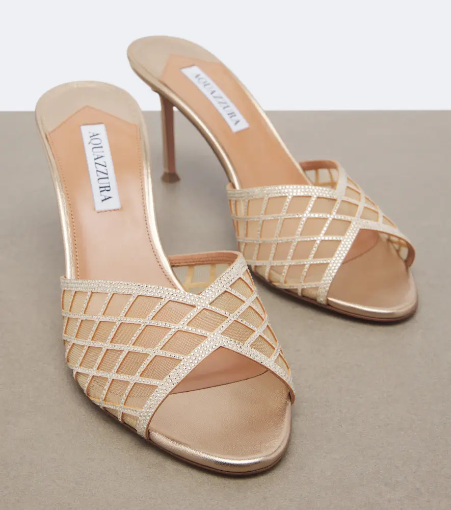 Aquazzura Lumiere embellished mesh mules | Thumbnail 2 Aquazzura Lumiere embellished mesh mules | Thumbnail 2