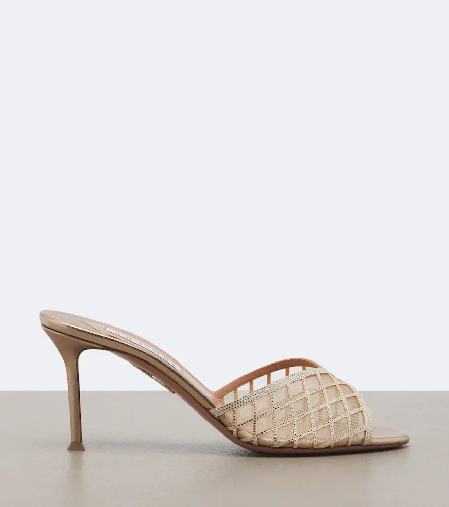 Aquazzura Lumiere embellished mesh mules | Thumbnail 3 Aquazzura Lumiere embellished mesh mules | Thumbnail 3