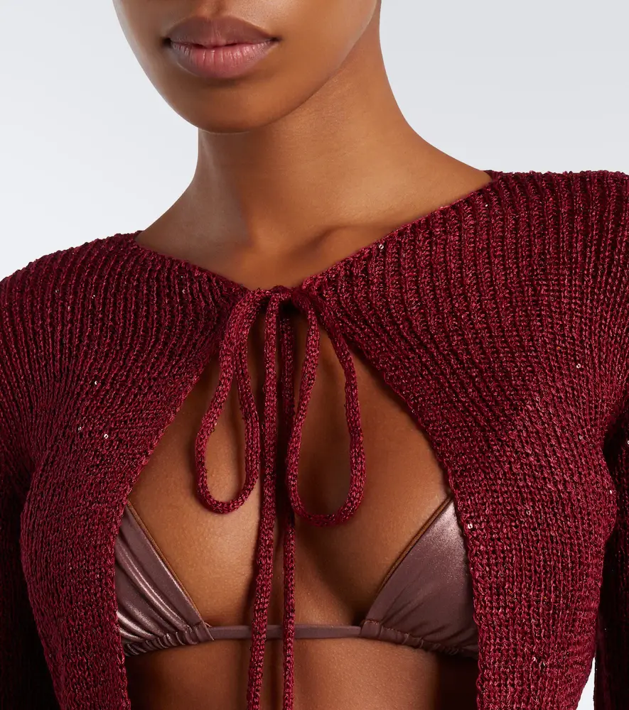 Bananhot Alma cropped sequined cardigan | Thumbnail 4