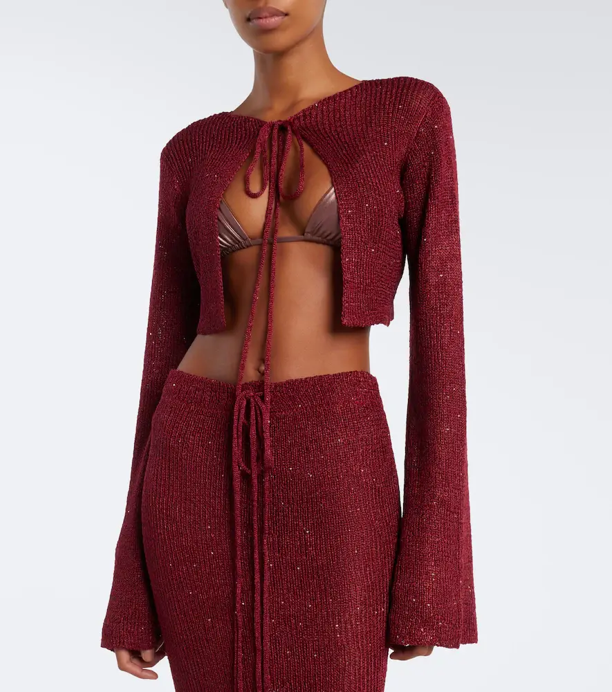 Bananhot Alma cropped sequined cardigan | Thumbnail 6